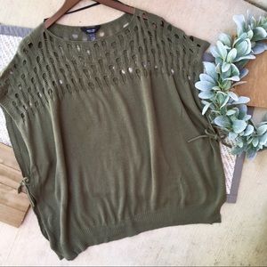 Simply Vera Vera Wang One Size Olive Green Poncho